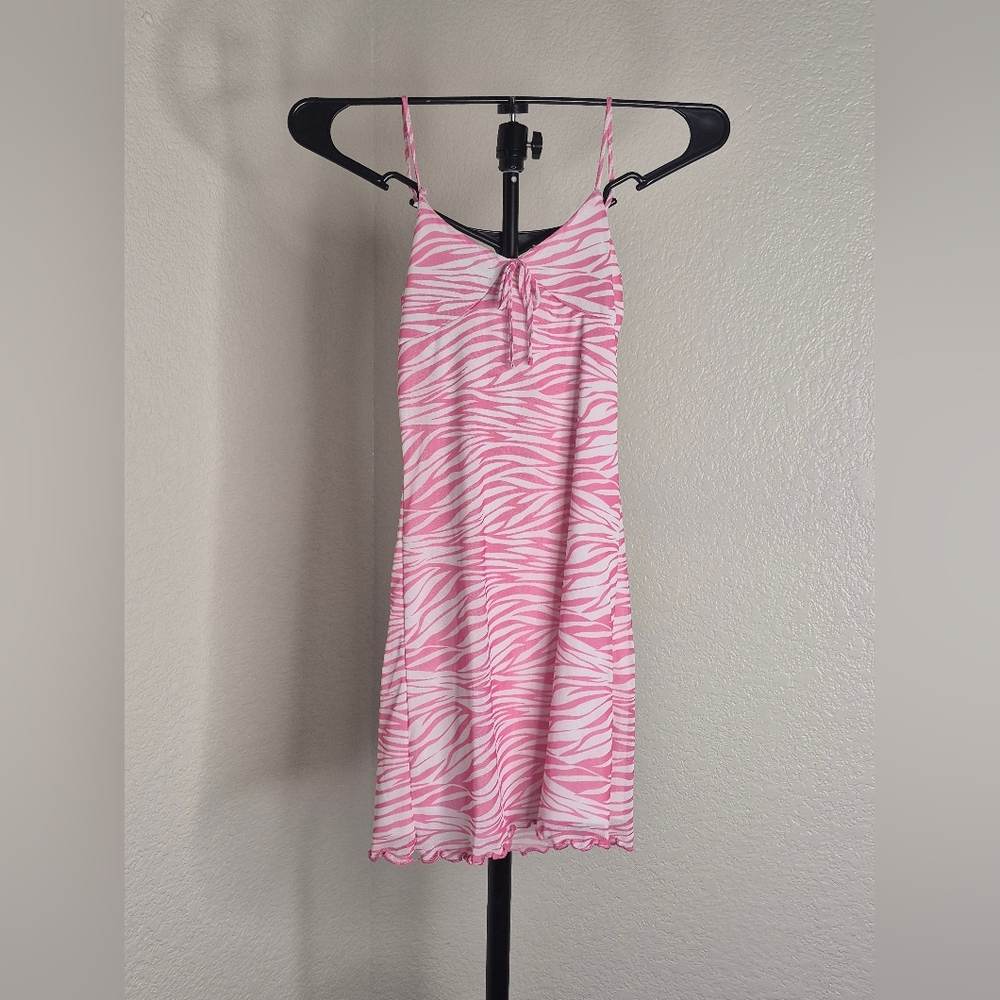 Full Tilt Pink and White Zebra Print Top